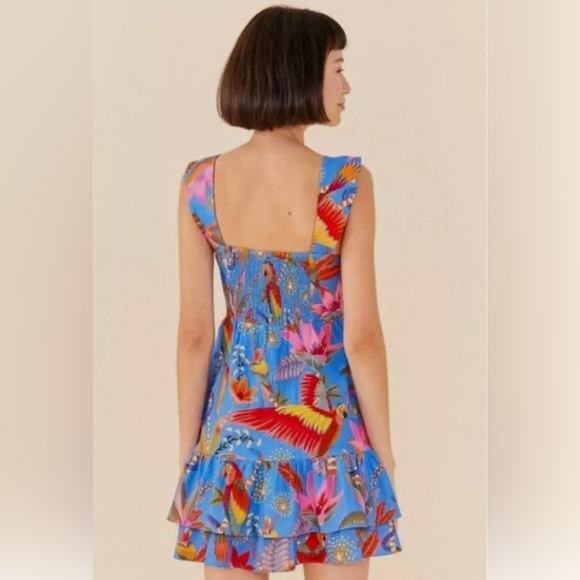 FARM Rio Blue Floral Mini Dress - Picture 3 of 10